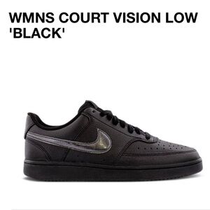 NWT Nike Court Vision Low Black WMNS 7.5